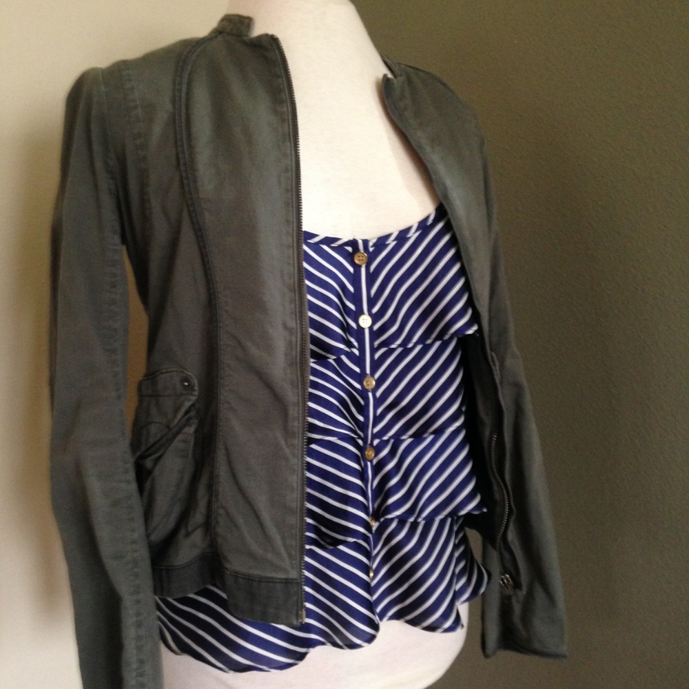 Navy Ruffle Top - Picture 2 of 5